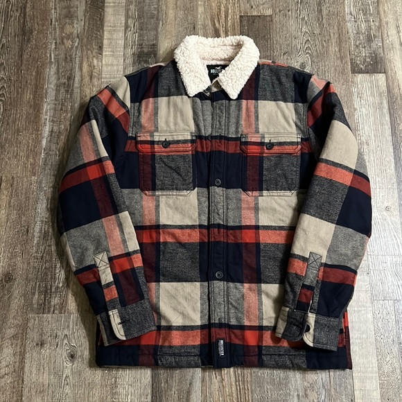 Hollister Other - Mens Hollister Sherpa Lined Flannel Shirt Jacket